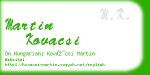 martin kovacsi business card